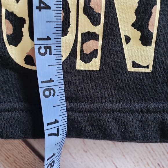 Converse Kids Black Animal Print Logo Cropped Hoodie L 10-12 - Picture 8 of 9